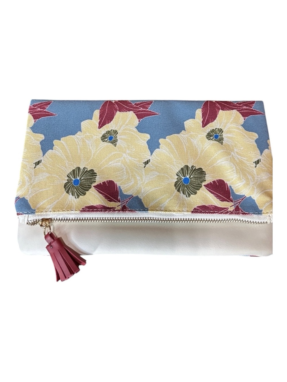 Rachel Pally Fold Over Clutch in Floral & Cream